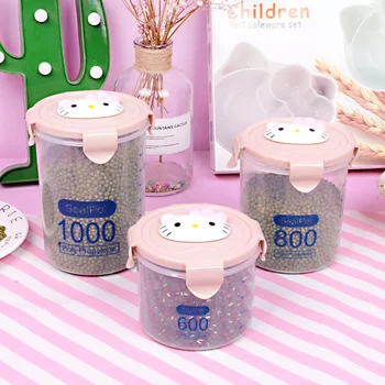 Резервуар для хранения Sanrio Kawaii Hello Kitty Мультяшная Милая Пластиковая банка для консервирования продуктов питания с крышкой Ins Аниме Коробка для хранения закусок