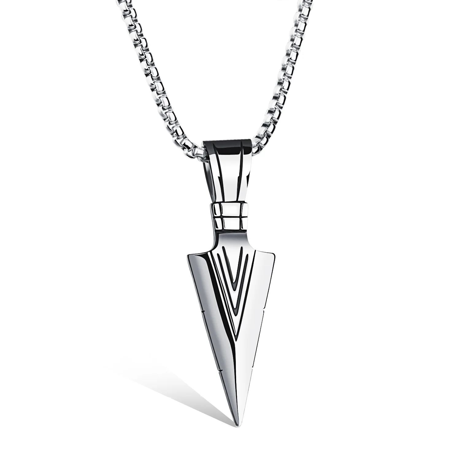 Ретро-панк Мужское ожерелье со стрелой в стиле хип-хоп, рок-ожерелье с наконечником стрелы, пара ювелирных изделий . ' - ' . 0