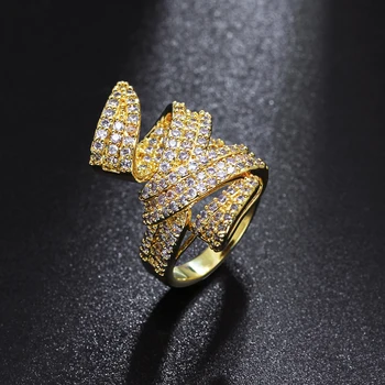 Роскошные женские ювелирные изделия aneis, большое кольцо на палец неправильной формы, золотые модные вечерние кольца