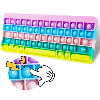 Силиконовая сенсорная игрушка-непоседа с сенсорной клавиатурой, многоцветный, большого размера, обучающий набор текста, облегчающий беспокойство, пузырчатый поппер для детей &