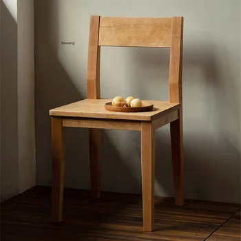 Скандинавские обеденные стулья для кухни Wood Ink Обеденный стул из массива Красного дуба, Черный орех, вишневое дерево, простой стул, мебель для дома