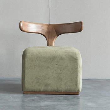 Скандинавские Табуретки из массива дерева для мебели гостиной Дизайн спинки кресла для отдыха Легкая Роскошная Индивидуальность Табуретка для обуви