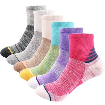 спортивные носки 6шт для мужчин и женщин, мягкие мужские носки для бега и велоспорта, хлопчатобумажные носки с подкладкой на четверть для пеших прогулок, футбол, баскетбол