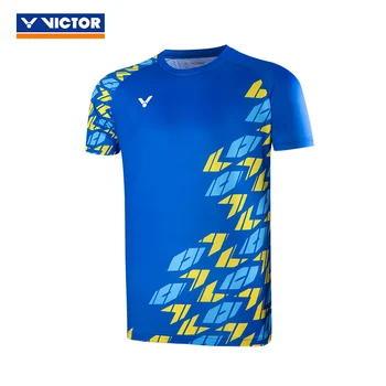 Футболка Victor спортивная трикотажная одежда спортивная одежда для бадминтона с коротким рукавом для мужчин, женские топы, мужские футболки 30020