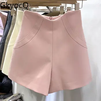 Шорты Iyundo Pink Bud Suit, женские летние мешковатые повседневные шорты с высокой талией, однотонные, универсальные, Корейская женская одежда 2023 года выпуска