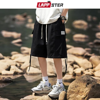 Шорты-карго LAPPSTER в винтажном японском стиле Y2k 2023, Летняя Корейская мода, Уличная одежда, Спортивные штаны, Хлопковые шорты для бега с карманами