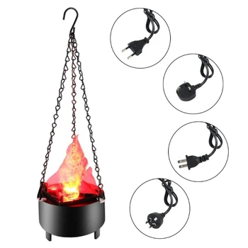 Электрическая имитация пламени на Хэллоуин Светодиодный подвесной светильник 3D искусственный огонь лампа для костра