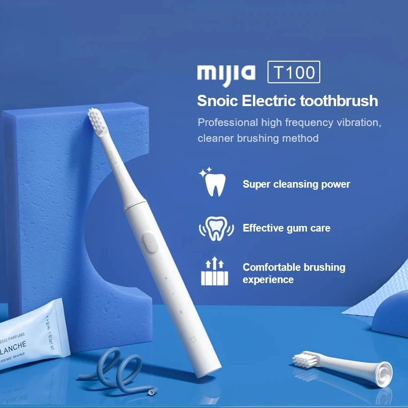 Xiaomi Mijia T100 Звуковая Электрическая Зубная Щетка Smart Tooth Brush USB Перезаряжаемые Водонепроницаемые Ультразвуковые Автоматические Зубные Щетки IPX7 . ' - ' . 1