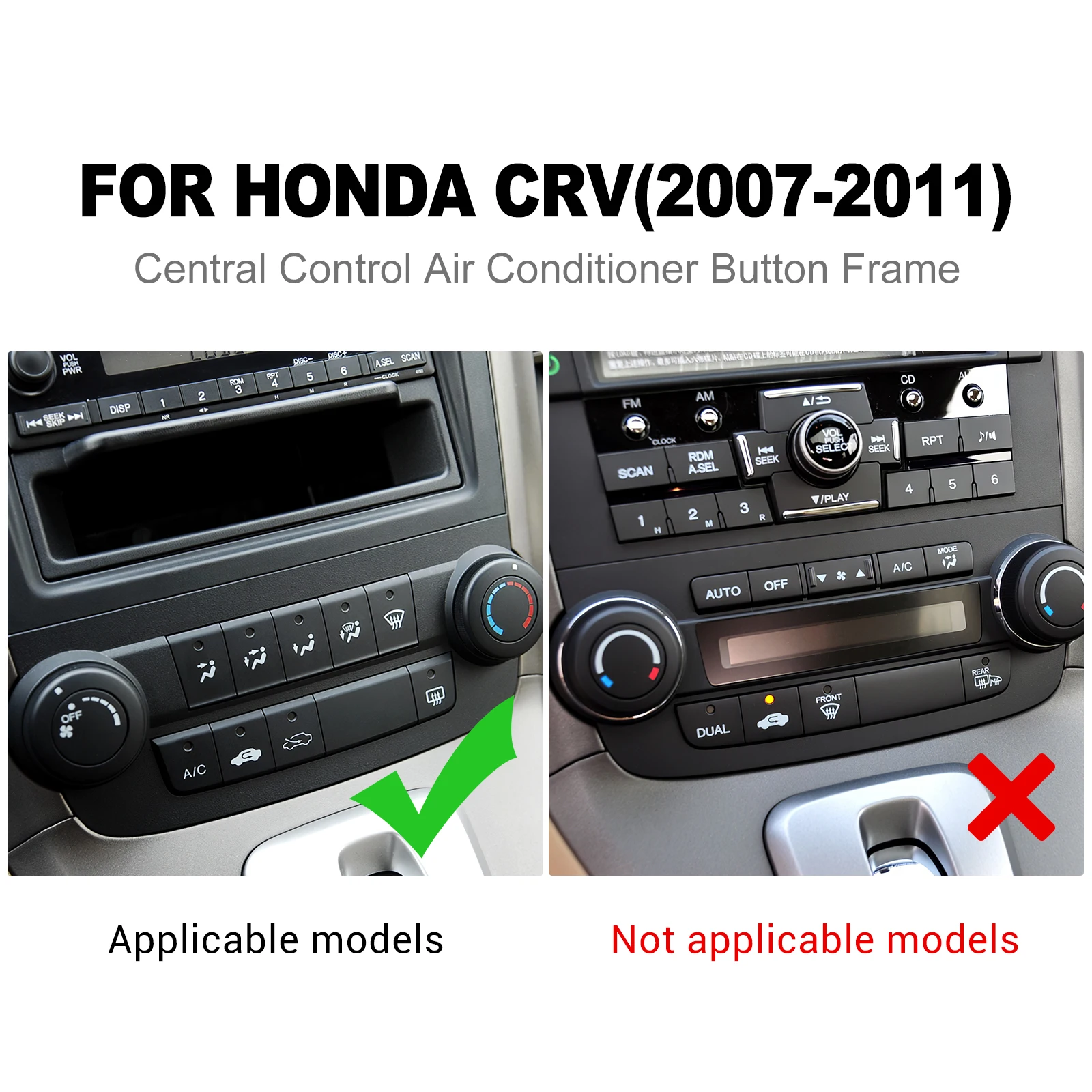 Настоящее углеродное волокно для Honda CRV CR-V 2007 2008 2009 2010 2011 Аксессуары для крышки кнопки кондиционера центрального управления LHD RHD . ' - ' . 1