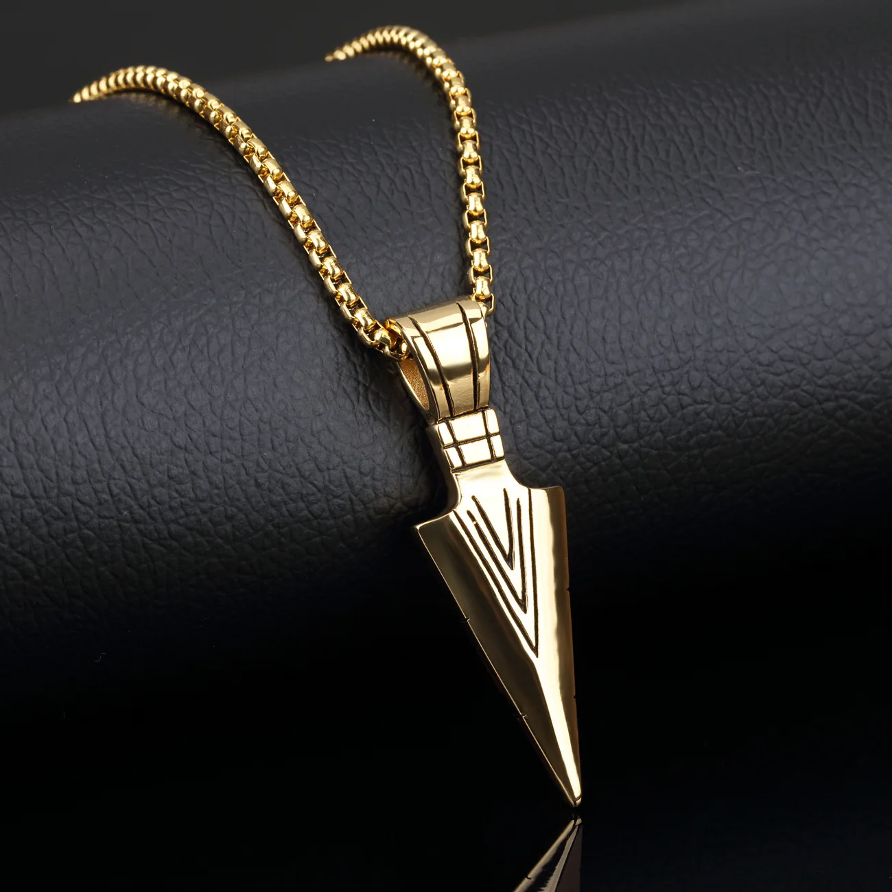 Ретро-панк Мужское ожерелье со стрелой в стиле хип-хоп, рок-ожерелье с наконечником стрелы, пара ювелирных изделий . ' - ' . 1