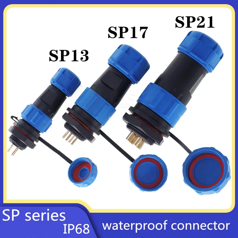 IP68 водонепроницаемый разъем SP13 SP17 SP21 1/2/3/4/5/6/7 контактов Крепление на панели провод кабельный разъем авиационный штекер . ' - ' . 2