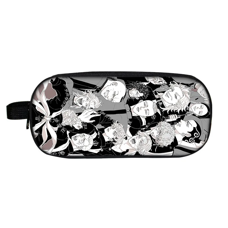 Аниме Tokyo Revengers Пенал Холст Анимационные Фигурки Напечатанная сумка для карандашей на молнии Пенал для карандашей Сумка для детских канцелярских принадлежностей Подарок . ' - ' . 2
