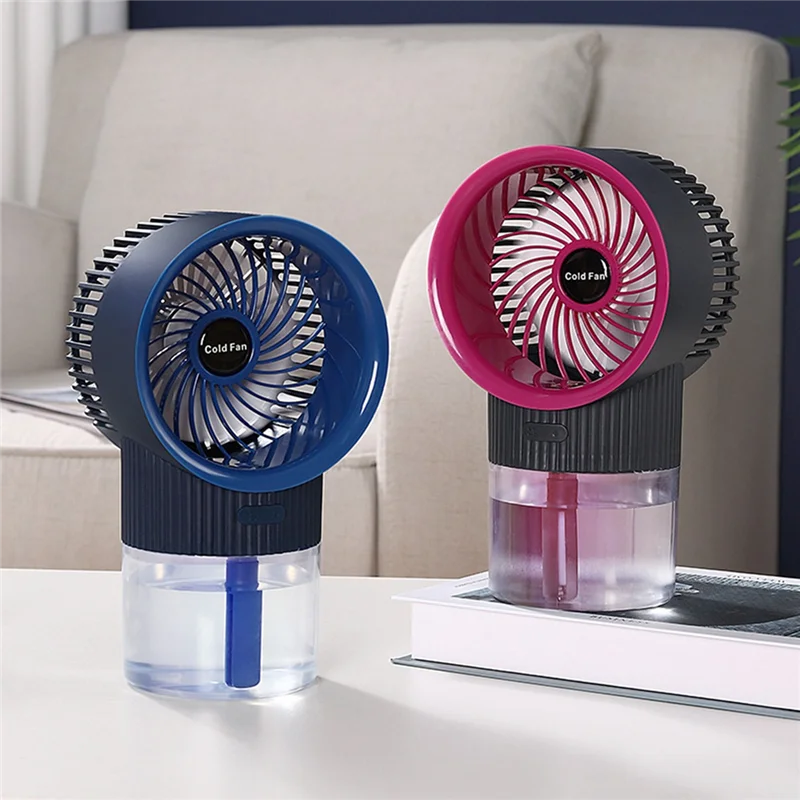 Охлаждающий вентилятор, вентилятор для кондиционирования воздуха, USB-зарядка, спрей для увлажнения, бесшумный маленький вентилятор для домашнего офиса 1 . ' - ' . 2