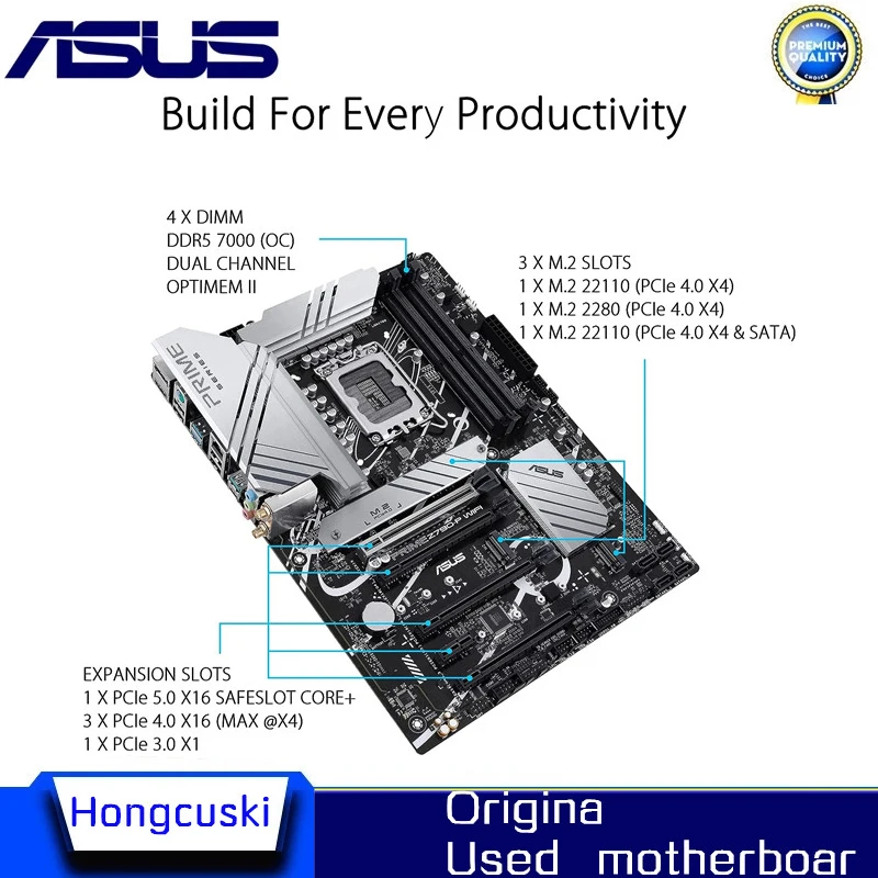 Подержанный Z790A для Asus PRIME Z790-P WIFI DDR5 Оригинальный настольный компьютер для материнской платы Intel Z790 Поддержка LGA 1700 13900KF 13700K . ' - ' . 2
