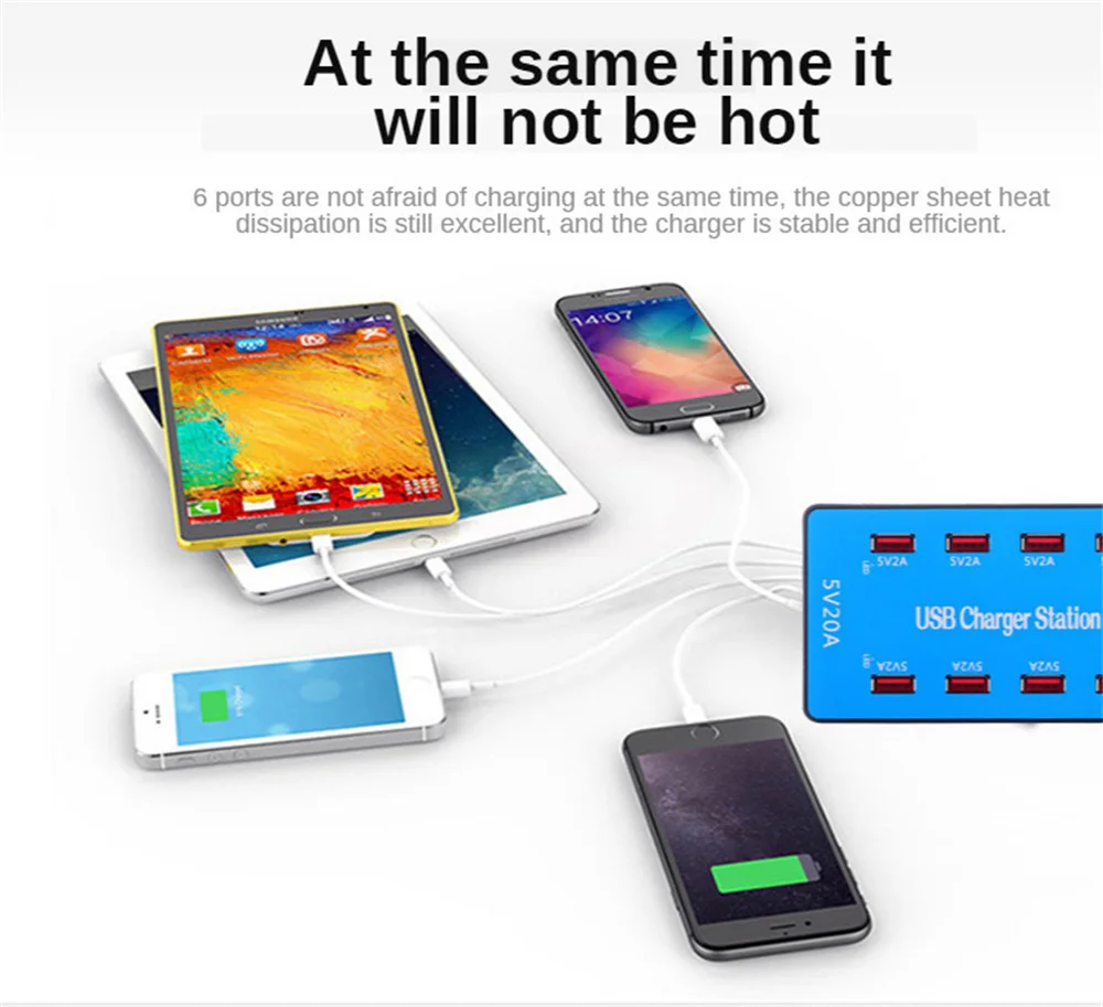 100 Вт Мульти 10 Портов USB Зарядное Устройство Концентратор Быстрое Зарядное Устройство Зарядка Телефона Мульти USB Зарядная Станция Настольные Зарядные Устройства для iPhone Samsung htc . ' - ' . 3