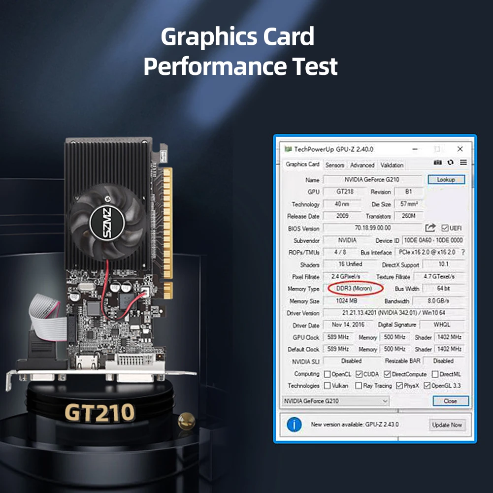 Видеокарта GT 210 1 ГБ Видеокарты PCI-E Pcie 2.0 X16 VGA DVI Видеокарта GT210 1 ГБ Видеокарта Для NVIDIA Geforce 1 ГБ PC GPU . ' - ' . 3