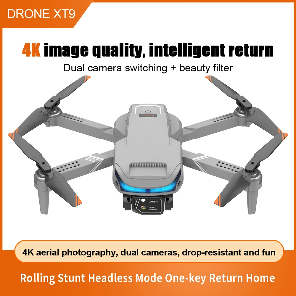 Новый профессиональный мини-дрон с двойной камерой 4K XT9 HD Квадрокоптер с оптическим потоком 360 Обход препятствий WIFI FPV RC Вертолет Игрушка в подарок . ' - ' . 3