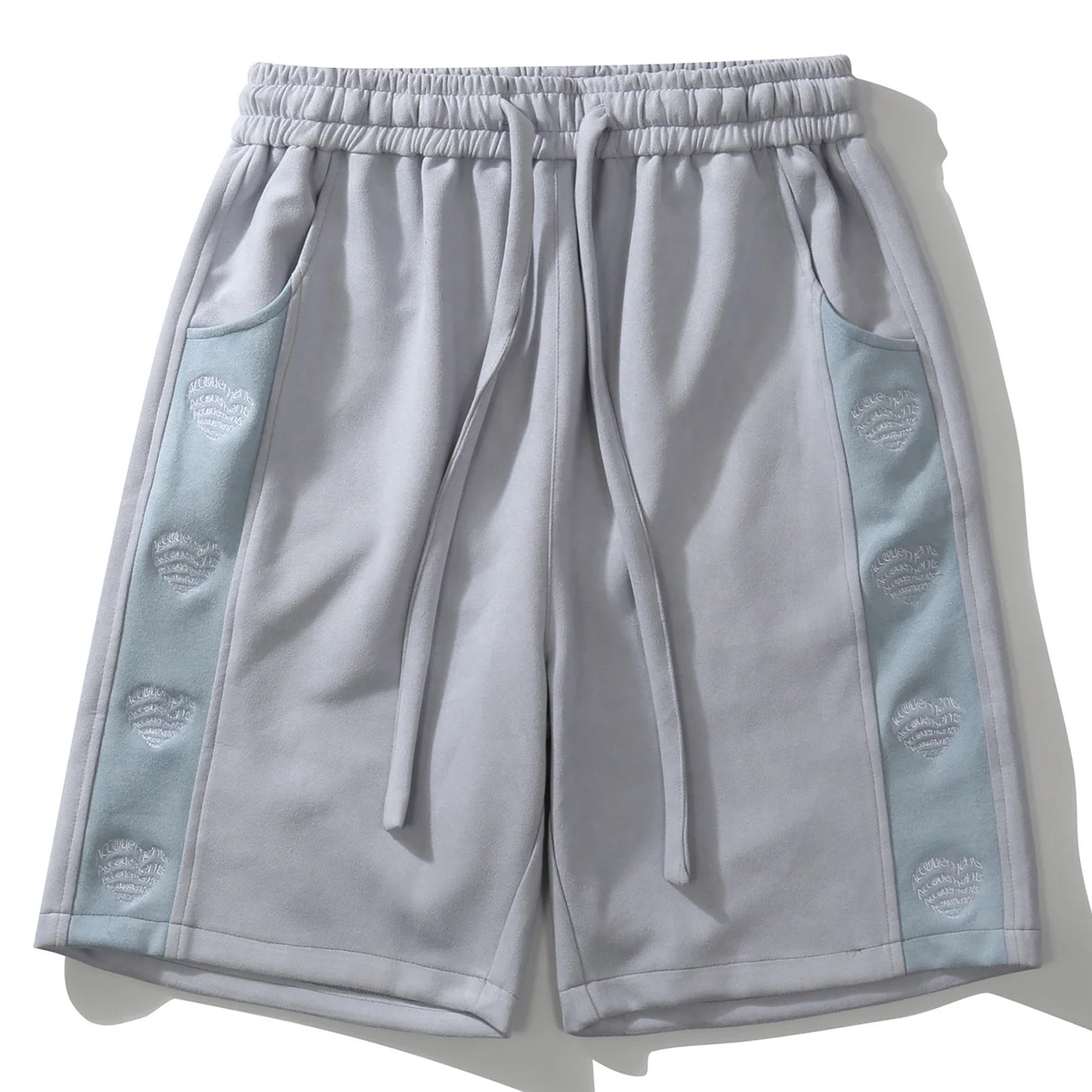 Повседневные Летние мужские спортивные штаны в стиле Харадзюку в стиле хип-хоп с вышивкой в виде сердца, цветной блок, Лоскутные Спортивные штаны, Уличная одежда, Модные шорты . ' - ' . 3