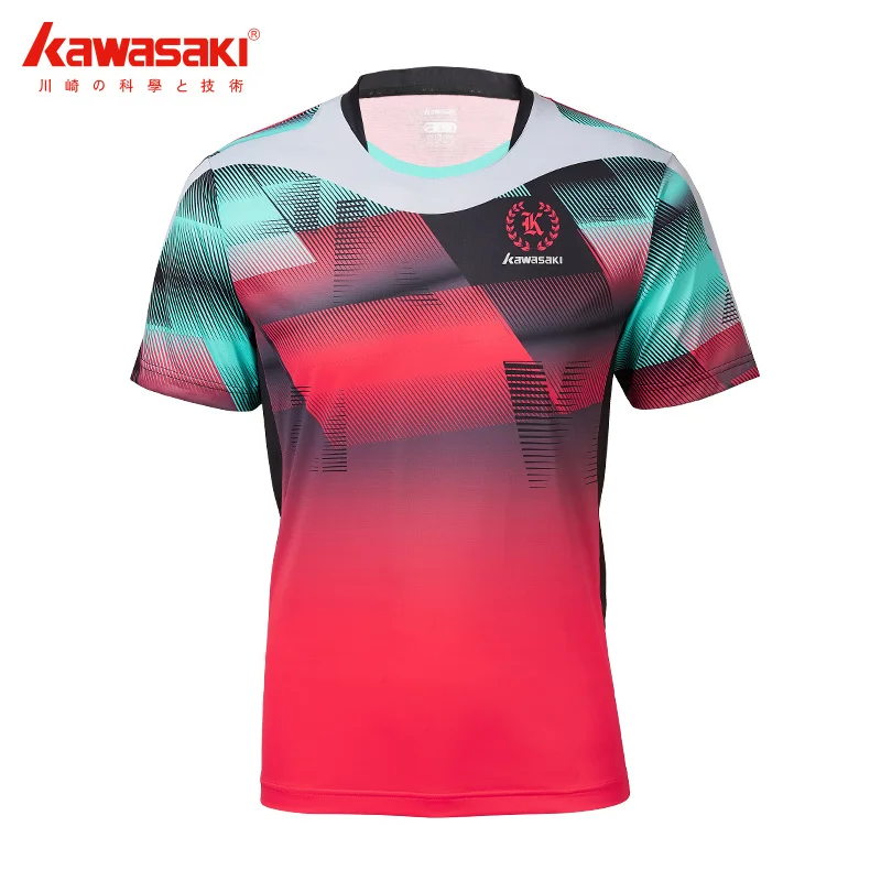 Рубашка для бадминтона Kawasaki 2022, спортивная дышащая мужская рубашка, теннисные футболки с V-образным вырезом для мужчин, ST-V1906 . ' - ' . 3