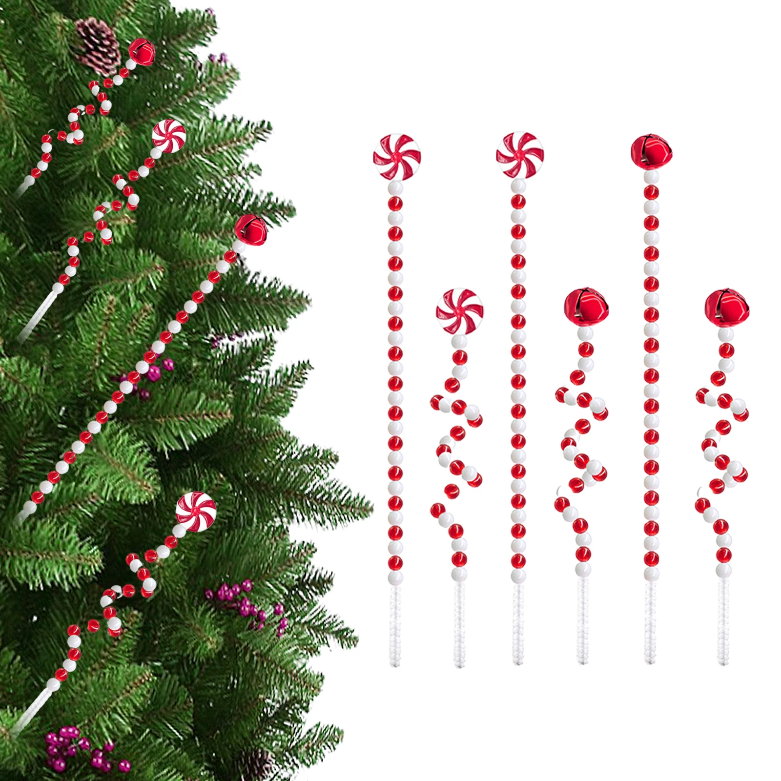 6 шт. Леденцовые трости для рождественских украшений, леденцовые трости, воздушные шары для украшения вечеринки, леденцы на открытом воздухе, Домашний подарок на Новый Год . ' - ' . 4
