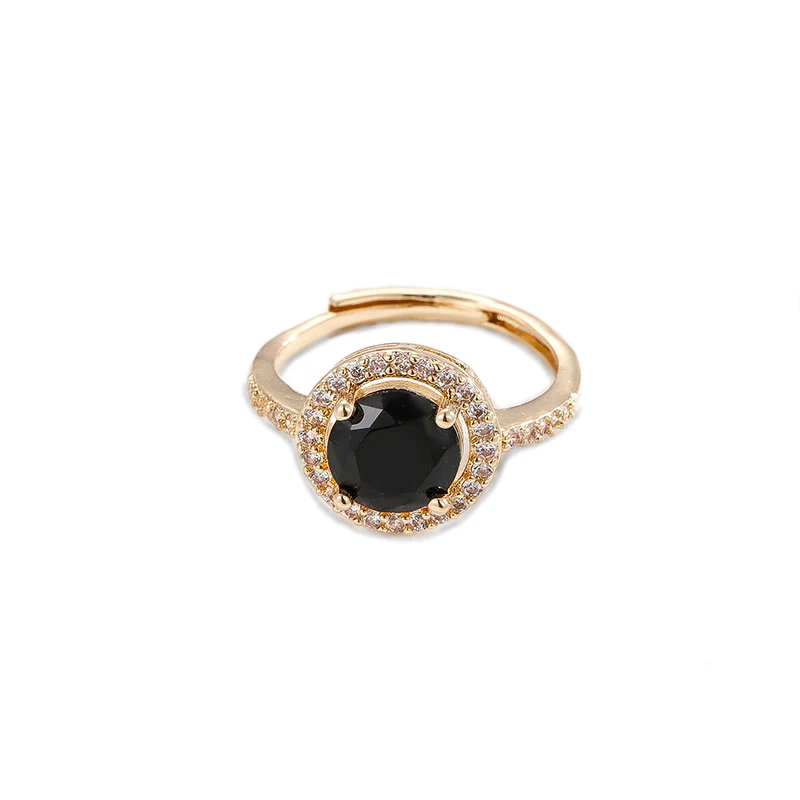 Женские кольца Obega с кубическим цирконием, черный цвет, Позолоченное кольцо для девочек, модные Аксессуары для вечеринок, Подарки . ' - ' . 4