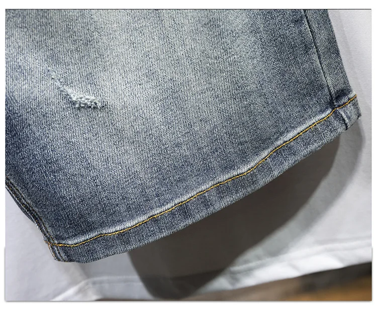 Молодежные очень большие летние мужские модные джинсовые шорты с дырками плюс размер хлопчатобумажные выстиранные брюки среднего размера 135 кг шорты XL 2XL 3XL 5XL 6XL 7XL . ' - ' . 4