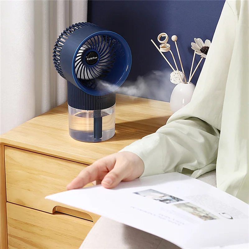 Охлаждающий вентилятор, вентилятор для кондиционирования воздуха, USB-зарядка, спрей для увлажнения, бесшумный маленький вентилятор для домашнего офиса 1 . ' - ' . 5